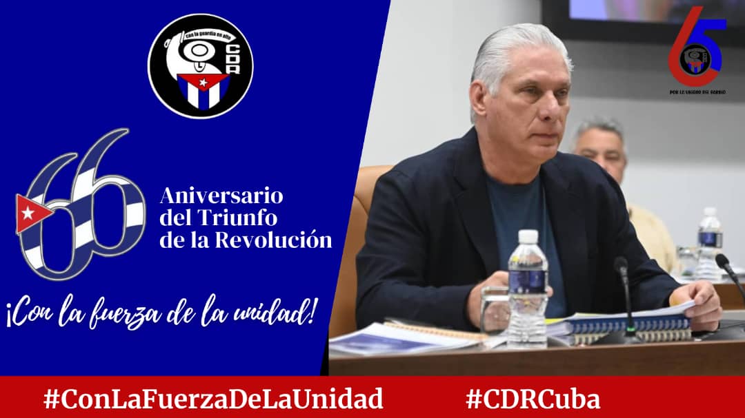 Alexis Cazañas Valdez (@cdrcordinador23) on Twitter photo Muchas felicidades en el 66 Aniversario del Triunfo de la Revolución.
#Cuba #CDRCuba #LatirAvileño <a href="/DurruthyJulia/">Julia Iliana Durruthy Molina</a> <a href="/AranelisBarban/">Aranelis Barbán</a> <a href="/Osnielashley/">Osniel Lashley Joseph</a> <a href="/KmiloMayet66/">Kmilo</a> <a href="/JorgeMadrigalD/">Jorge Madrigal</a> <a href="/ivanc73/">Ivanc73</a> <a href="/ChaguitoDC_/">Chaguito de Cuba 🧑🏻⚖️</a> Muchas felicidades en el 66 Aniversario del Triunfo de la Revolución.
#Cuba #CDRCuba #LatirAvileño <a href="/DurruthyJulia/">Julia Iliana Durruthy Molina</a> <a href="/AranelisBarban/">Aranelis Barbán</a> <a href="/Osnielashley/">Osniel Lashley Joseph</a> <a href="/KmiloMayet66/">Kmilo</a> <a href="/JorgeMadrigalD/">Jorge Madrigal</a> <a href="/ivanc73/">Ivanc73</a> <a href="/ChaguitoDC_/">Chaguito de Cuba 🧑🏻⚖️</a>