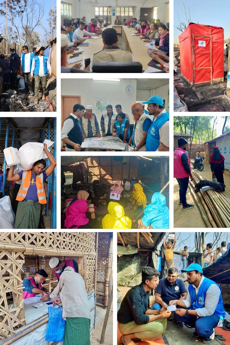 UNHCR_BGD's tweet photo. Four days after the massive fire, UNHCR and partners are in full swing with site planning, NFIs distribution, and key messaging to support the affected refugee community.

Details 👇 https://t.co/4vs7Y3RHEk