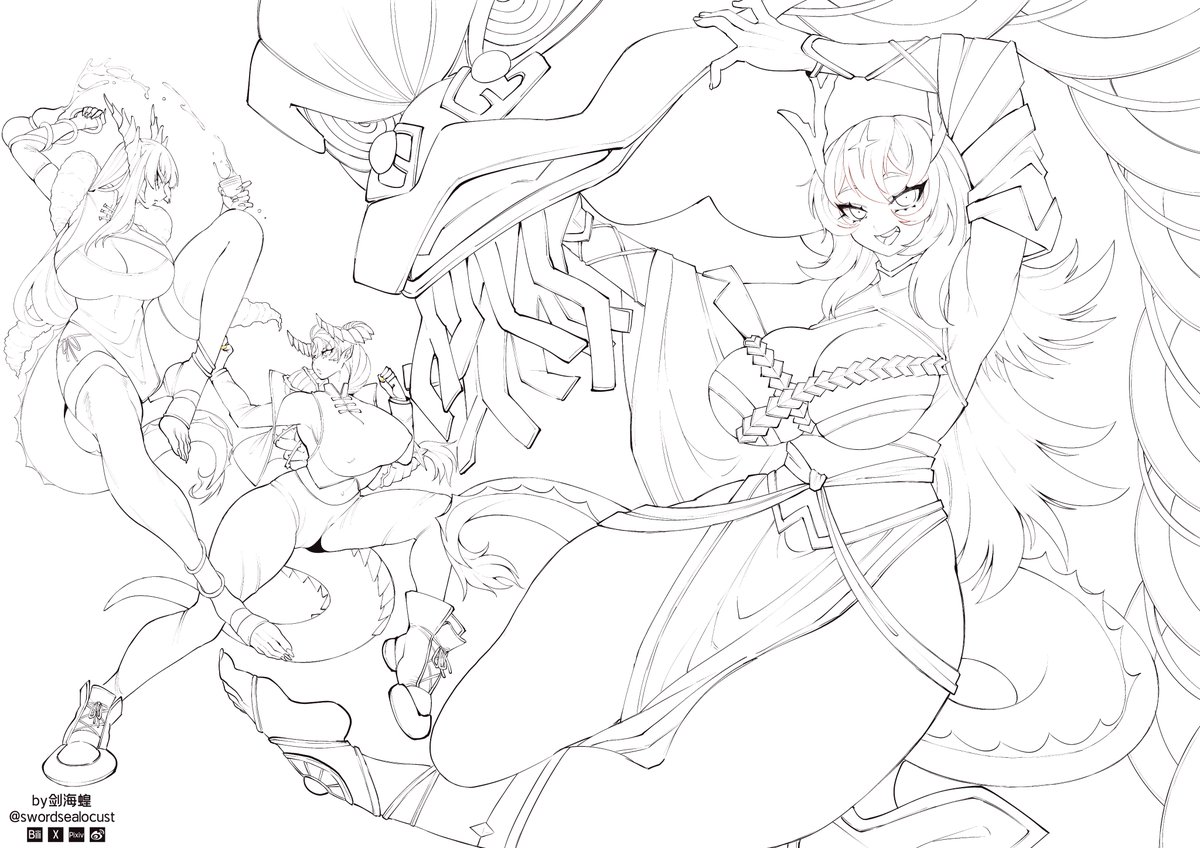 贰零贰肆甲辰龍年賀圖
pixiv.net/artworks/12567…
#謹賀新年 #竜娘 #辰年 #年賀