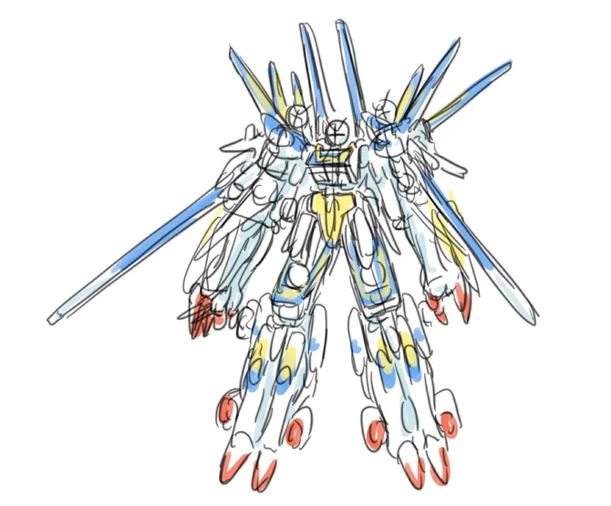 V10ガンダムを描こうとしたけどあまりにめんどくさいので諦めた時の絵 