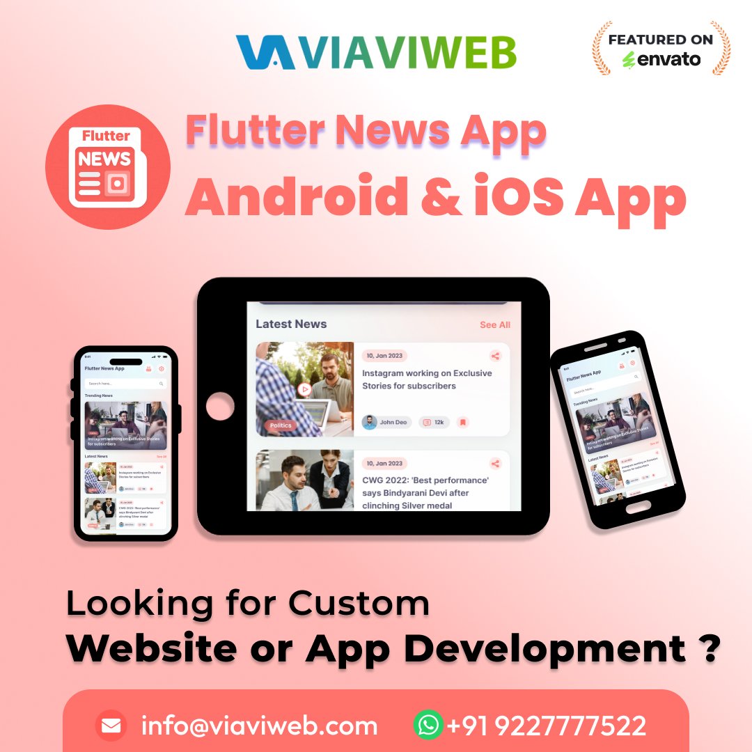 viaviwebtech's tweet image. Create your own News App for Android & iPhone.
1.envato.market/y2m27y
WhatsApp: +919227777522
#FlutterNewsApp #NewsApp #FlutterApp #Flutter #MobileAppDevelopment #AndroidNewsApp #iosNewsApp #Android_iOS_NewsApp #Viaviwebtech #Viaviweb #EnvatoMarket #Envato #Codecanyon