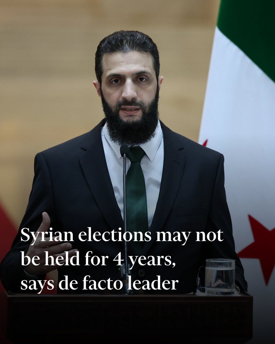 In his first comments on a possible timeline for key phases of the country’s political transition, Ahmed al-Sharaa said 'any valid elections will require a comprehensive population census' on.ft.com/4fCy3bh