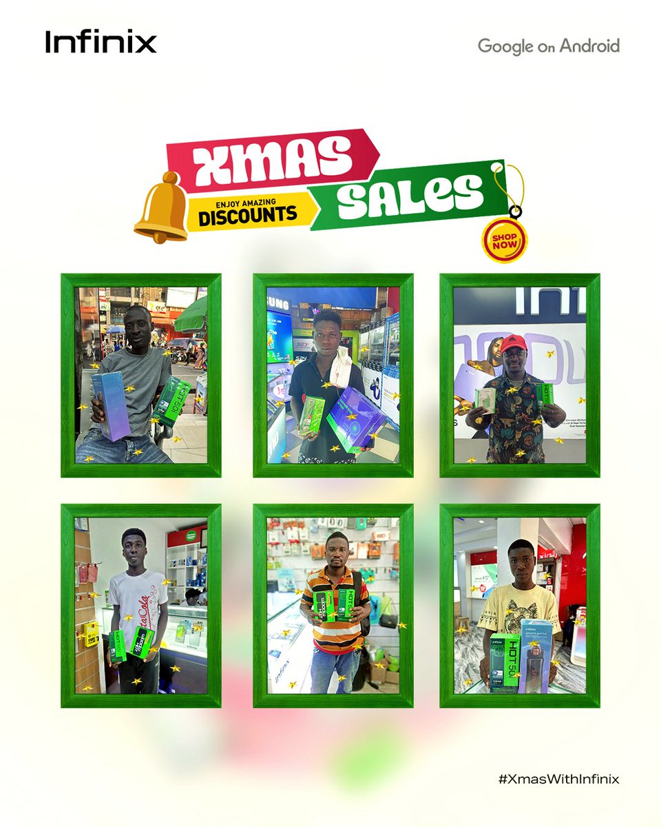 InfinixGhana's tweet photo. PURCHASE TO WIN AN INSTANT GIFT 🎁🎄
Grab your Infinix smartphone(Hot 50 series, Note 40 series, or Smart 9 series) at any of our accredited shops and walk away with an instant gift 🥳

🚨 Promo ends on 1st January. #XMasWithInfinix #TheFutureIsNow #Infinix #MerryChristmas https://t.co/P5gokdBwNH