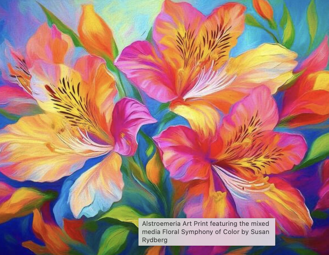 SusanRydberg's tweet photo. Floral Symphony of Color

#AlstroemeriaArt #FloralOilPainting #VibrantFlowers #ColorfulArt #FlowerPainting #BloomingArt #AbstractFlowers #DynamicPainting #GardenInspiredArt #NatureLoversArt #BrightAndBoldArt #PinkOrangeYellowBlue #ImpressionistFlowers #ArtOfNature #FlowerArtist #LivelyComposition #ArtForNatureLovers #ColorfulDecor #OilPaintingArt #FloralFineArt #EnergeticArt #BoldFloralArt #VividArtistry #NatureInspiredPainting #FlowerPowerArt #BuyIntoArt