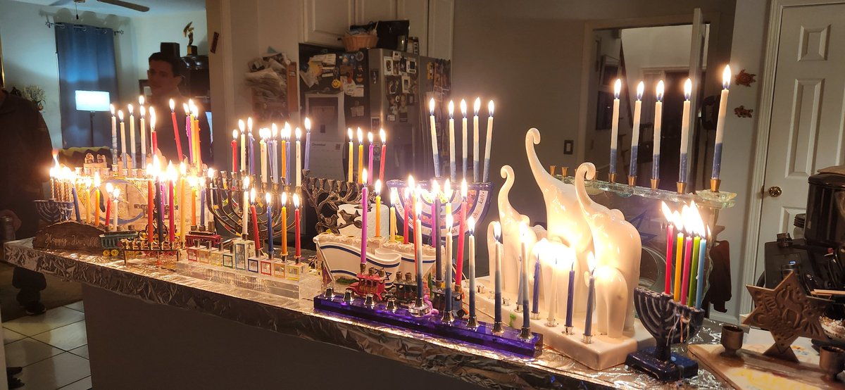 The 4th night of Chanukah...house smells like latkes and will do so for many days to come!!!🕎