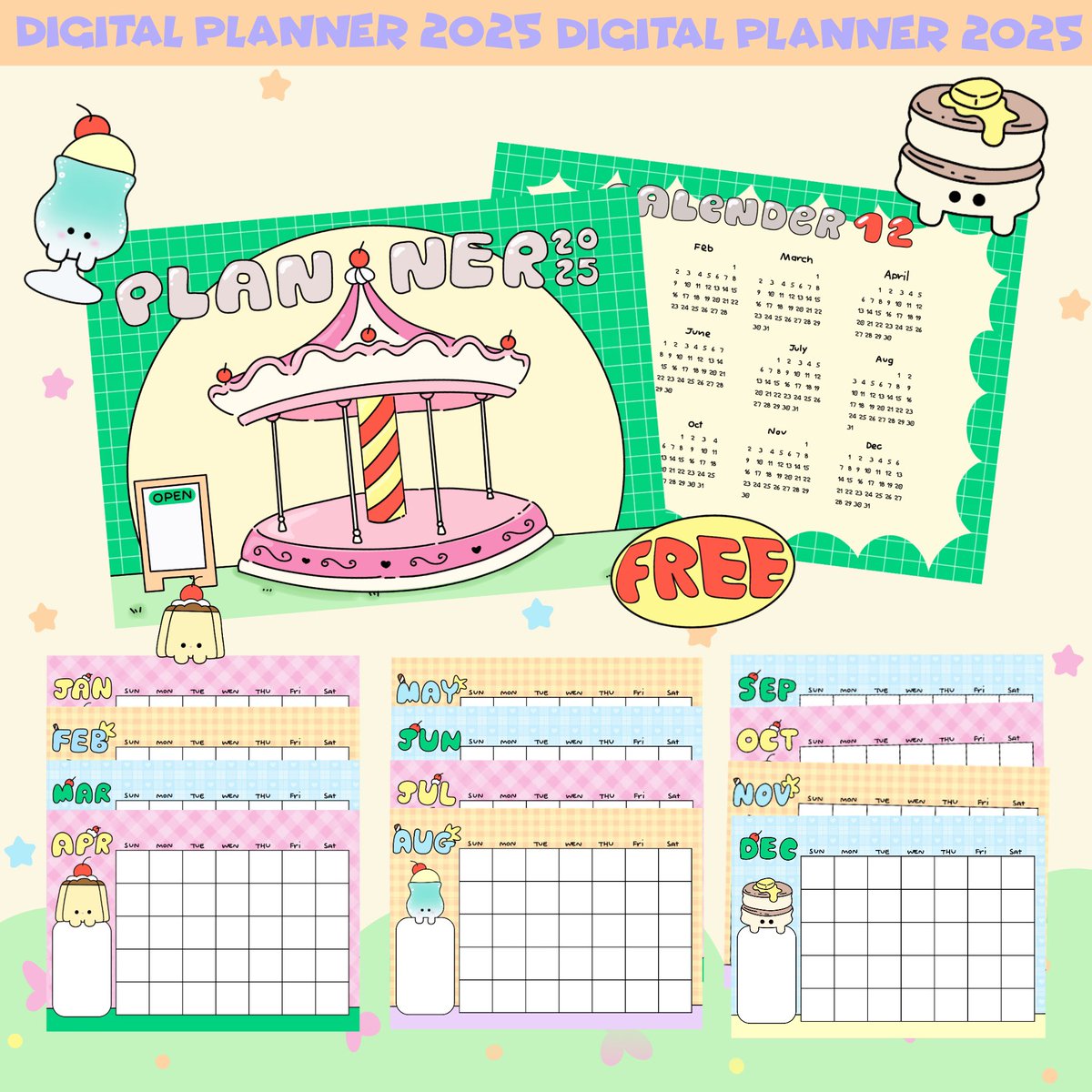 Digital planner 2025 🗓️🍒✨🗯️
*ห้ามใช้เชิงพาณิชย์*
Rt for use link in mention
#แจกpng #แจกplanner #แจกไฟล์png