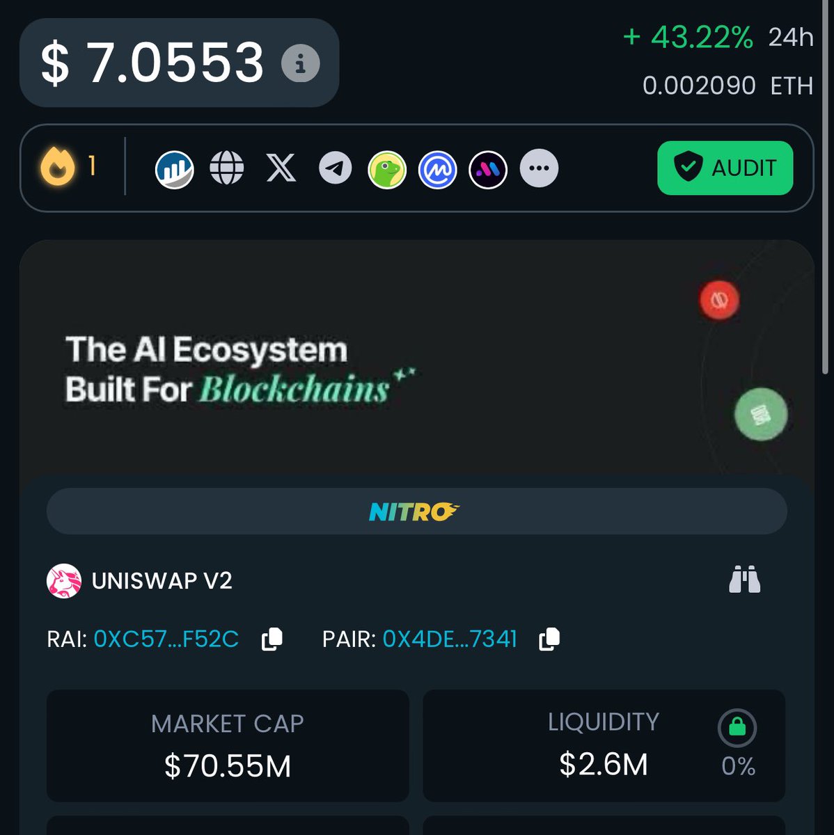$RAI FUCKIN SENDING CALLED 1M<70M IN MY CHANNEL CONGRATS TO COMMUNITY AND TEAM 💹

t.me/AnimeGems