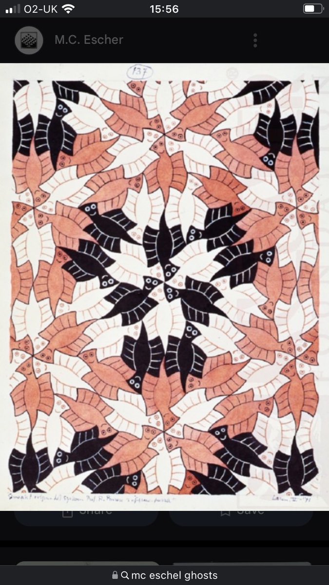 Breathing a sigh of relief because MC Escher's lovely painting and  geometric puzzle, which I discuss at length in my Empson chapter, entered  the public domain in 2023, image size:675x1200