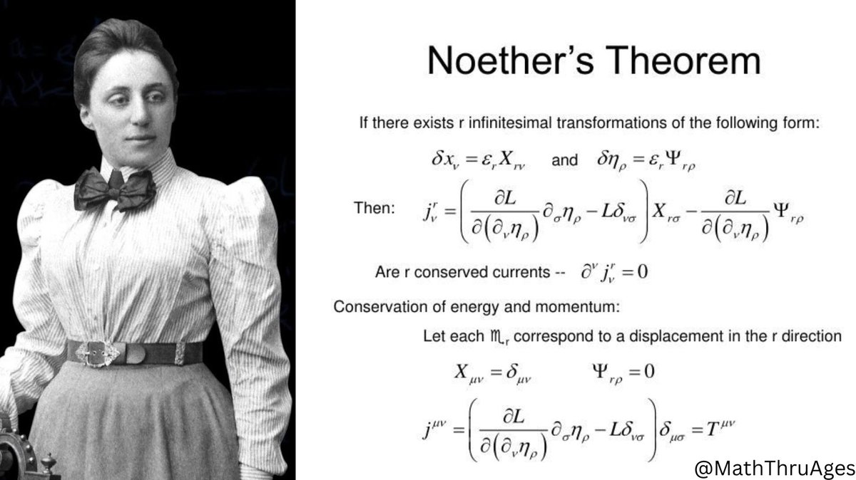 MathThruAges's tweet image. &quot;Emmy Noether revolutionized algebra with her groundbreaking work on abstract structures. Without her, modern physics wouldn’t be the same. She overcame immense challenges to change the world! 💪📐&quot;
 #WomenInSTEM #Noether