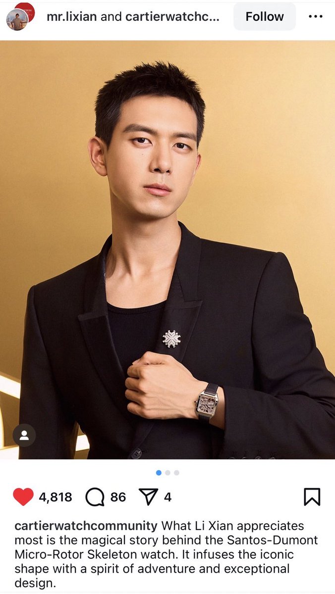 LiXianTHFC's tweet photo. 241229 | Cartier instagrams update
"นาฬิกา Santos-Dumont Skeleton ได้รับการออกแบบเพื่อเป็นเกียรติแก่เครื่องบิน Demoiselle บุกเบิกความสง่างามของเครื่องประดับ กับ #LiXian
https://t.co/ZJQnWKR3Ni
#SantosDeCartier
#CartierWatchCommunity https://t.co/r7XnN3LLQZ