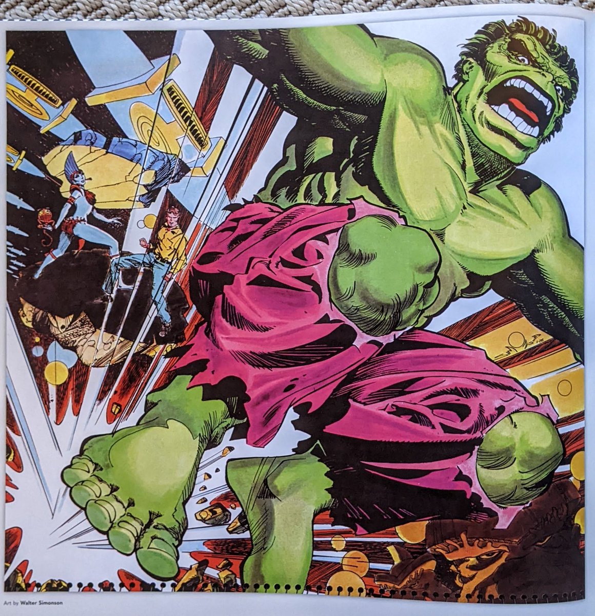Can't decide which is my favourite artwork from the Mighty Marvel Calendar Book; Mike Ploog's horror characters or Walt Simonson's Hulk.