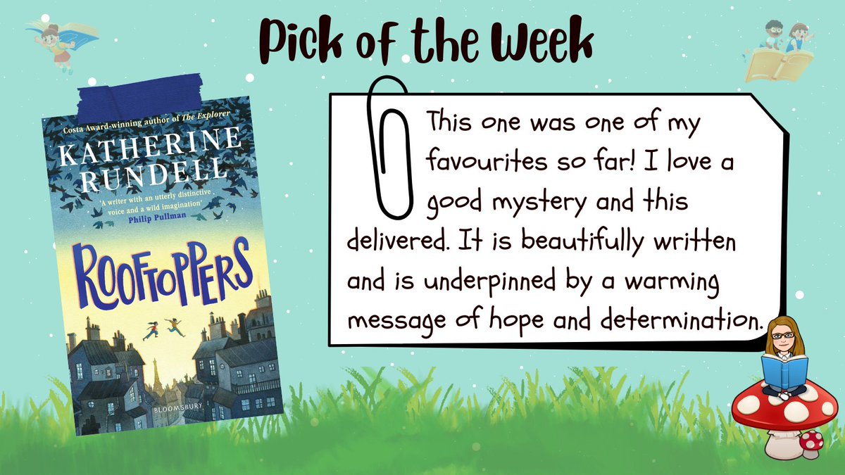 #ChattyReadingChallenge : Pick of the Week

Rooftoppers by Katherine Rundell

“This one was one of my favourites so far! I love a good mystery and this delivered. It is beautifully written and is underpinned by a warming message of hope and determination.”