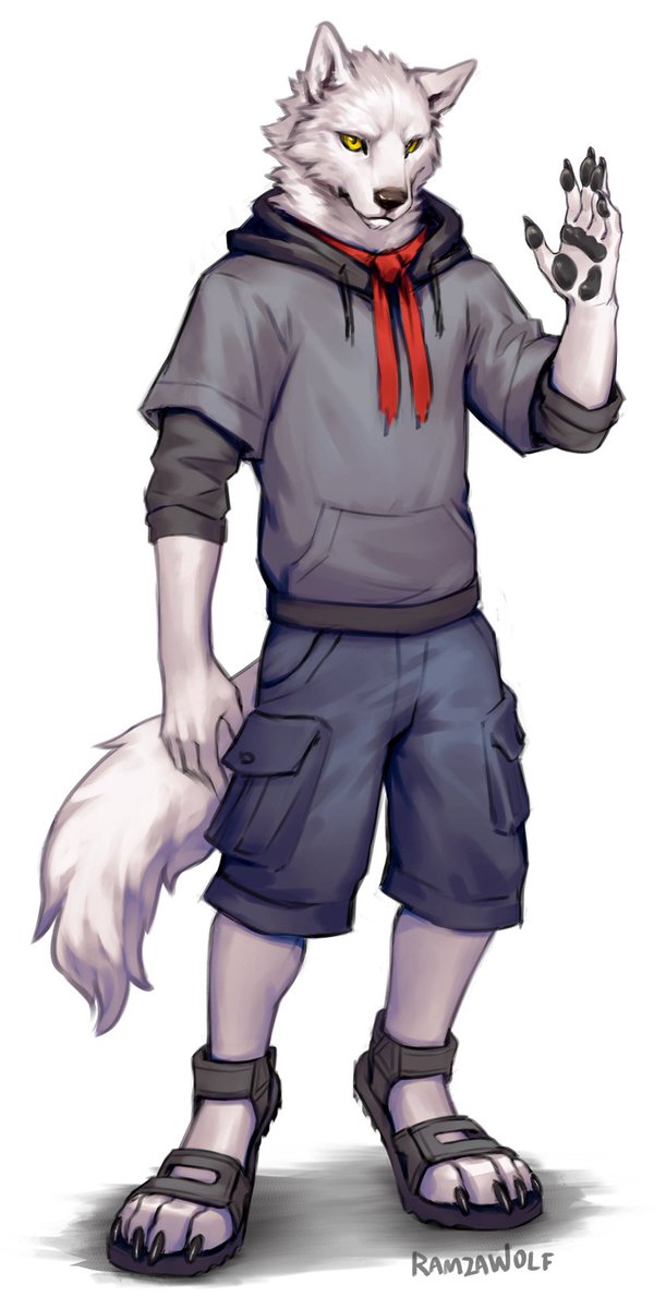 RamzaWolf's tweet image. Decided to change my fursona&apos;s outfit. Nothing permanent. I think I prefer it wearing different outfits depending on the situation.