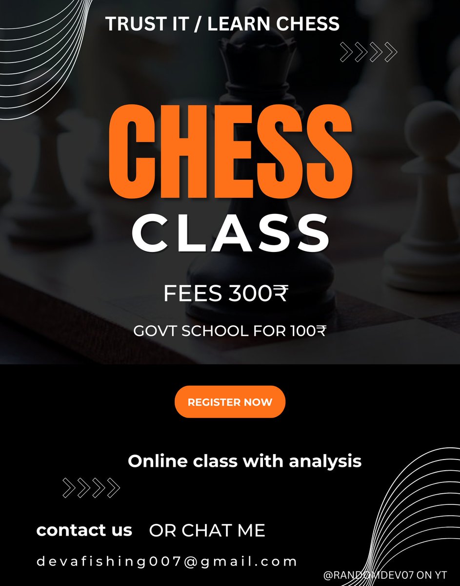donation007bro's tweet image. &quot;Master Chess Online ♟️ | Learn Smart, Play Smart! 🧠✨ #ChessClass #OnlineLearning #LowBudget #ChessForAll&quot;