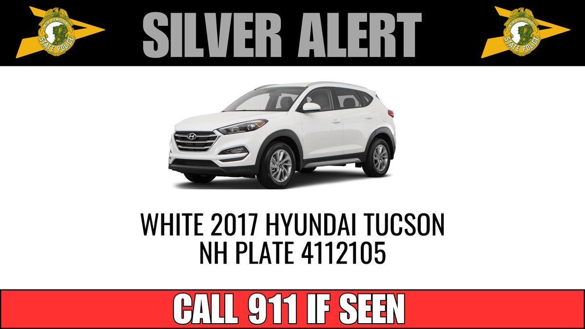 #SilverAlert ⚠️ Norman Bisson Sr. / 93 / 5'2" / 140 lbs. / Gray hair / Brown eyes. Last seen today at 7:30 a.m. on Maple Street in Henniker, driving 2017 White Hyundai Tucson with NH plate 4112105. Family reports he has dementia. Call 911 or (603) 464-5512 if seen. #NHSP #Missing