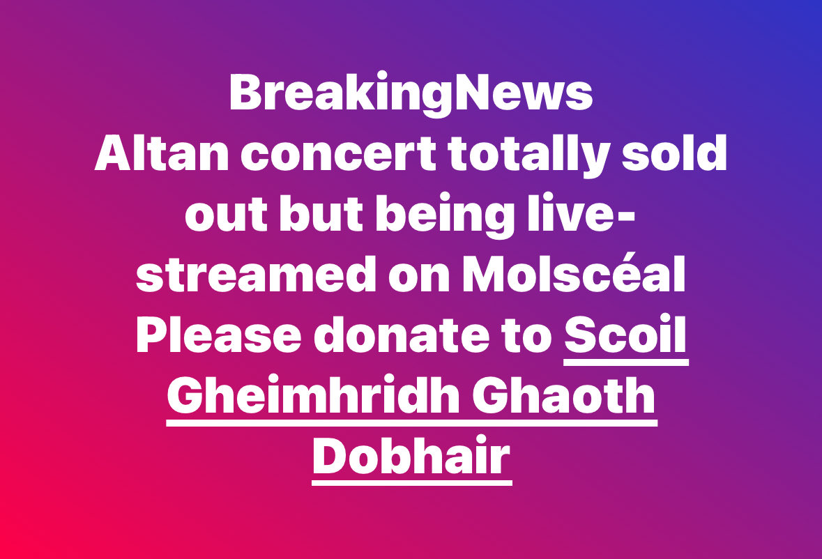Livestream from  ⁦<a href="/Amharclann_GD/">Amharclann Ghaoth Dobhair-Oifigúil</a>⁩ <a href="/8/">.</a>:30