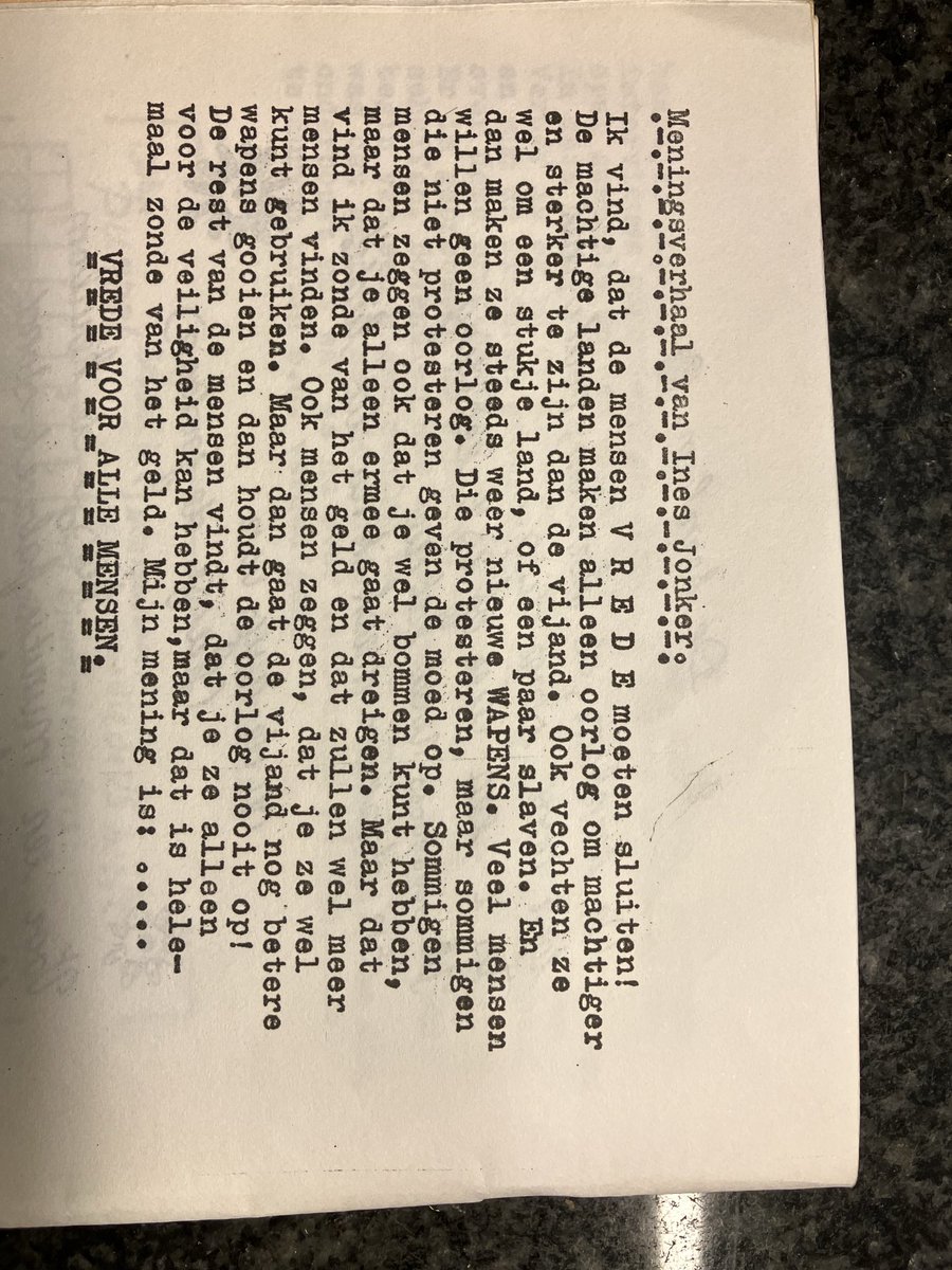 Dit schreef ik in de jaren tachtig in de schoolkrant. Nog altijd hyperactueel…