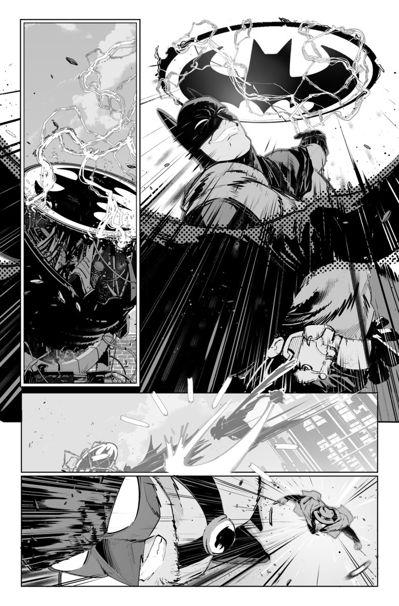 Some non-spoiler B/W from World's Finest # 32. Evil Magic Batman!