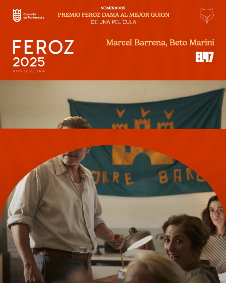 PremiosFeroz's tweet photo. 📝 Marcel Barrena, Beto Marini nominados al Premio Feroz DAMA al mejor guión de una película por ’El 47’ #Feroz2025 https://t.co/IksjWfkFkd