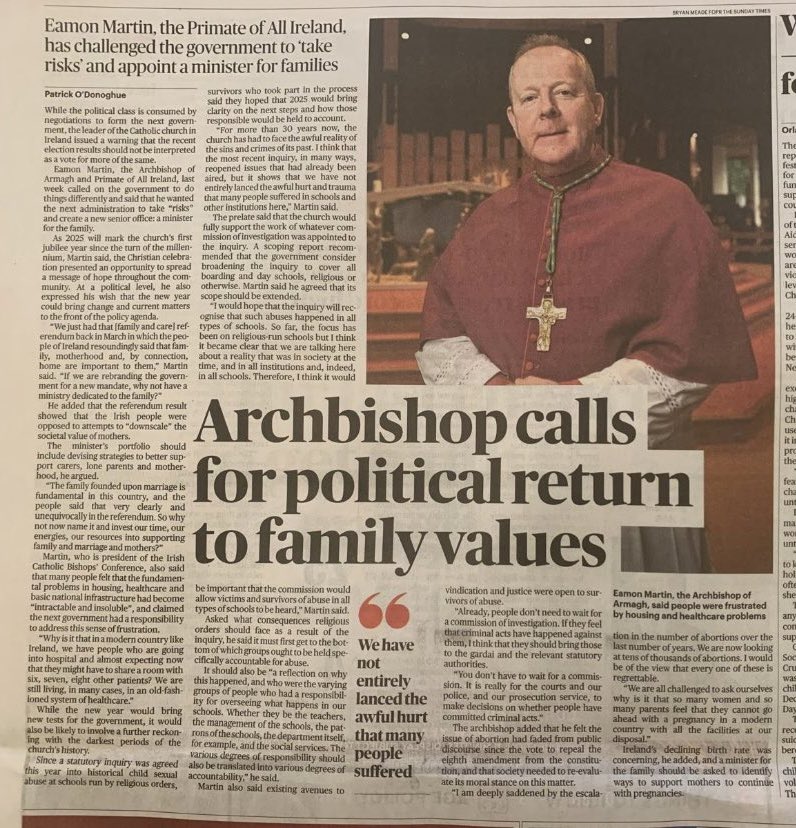 Pictured below : 2nd half of my  #SundayTimes @ST_Ireland Christmas/New Year interview by @Paddyod_97