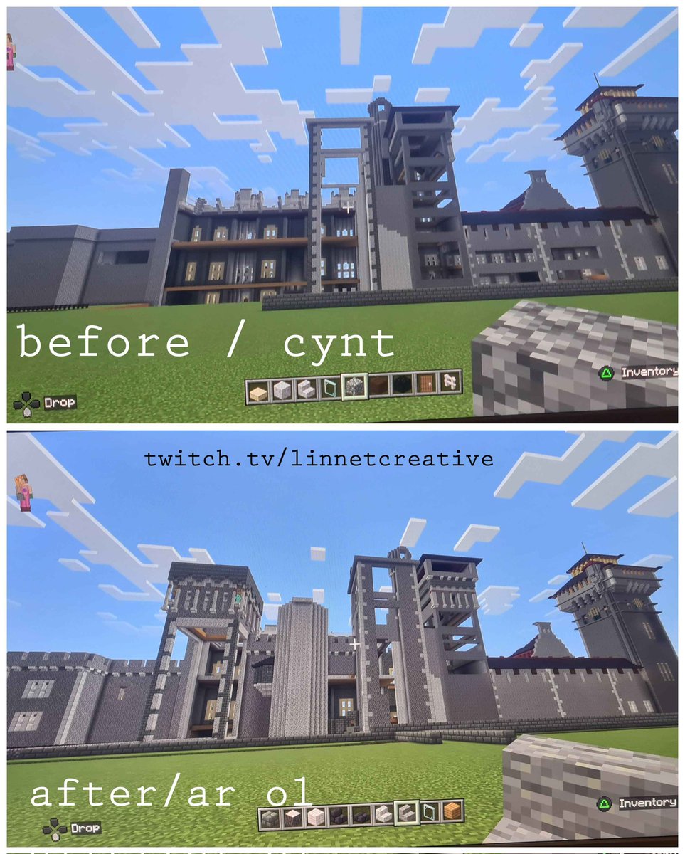 linnet_creative's tweet photo. Thank you to everyone who popped by the stream today, small progress today on @cardiff_castle . Then raided into the lovely @Paul_STL stream.

#welshstreamer #cardiff #caerdydd #cardiffcastle #cymraeg #cymreig #welsh #creativemode #twitch #minecraft @Minecraft  @Twitch https://t.co/XSY7qDIcvP