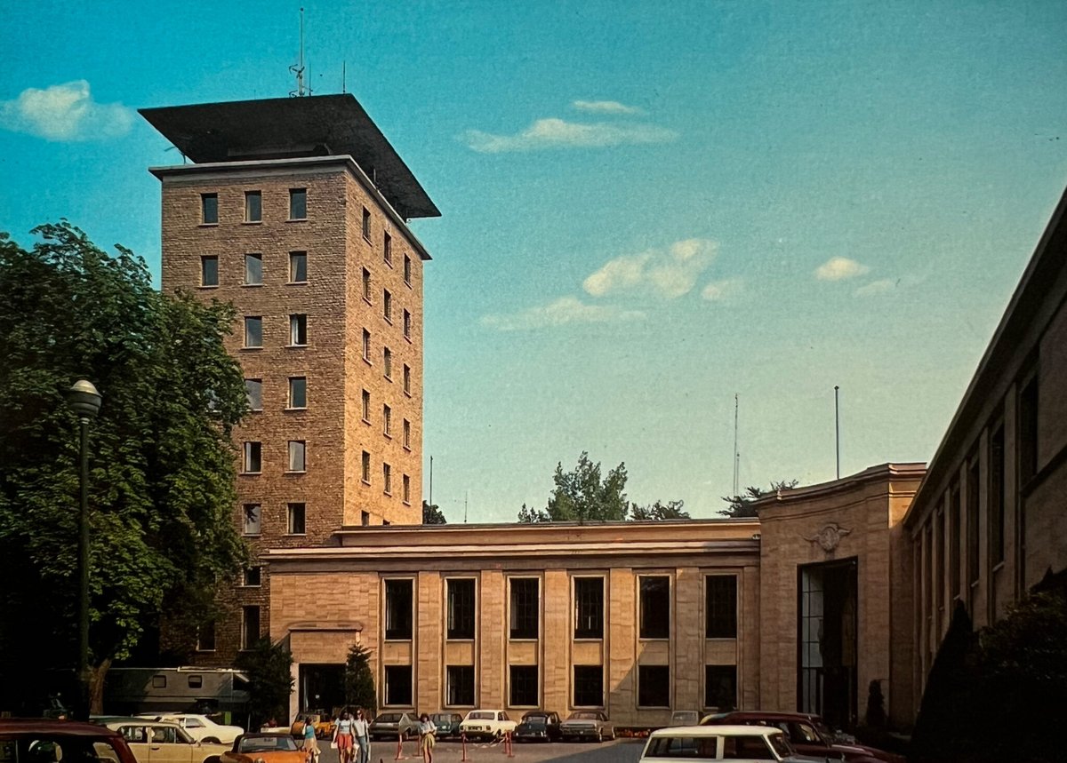 BoomRadioUK's tweet photo. You  may not know this building - but you likely listened to programmes from  it. This was the home of Radio Luxembourg! Rob Jones returns for one  last late-night show, walking through its corridors in the night-time.   Monday night at 10.00. https://t.co/RDa8GucJOP