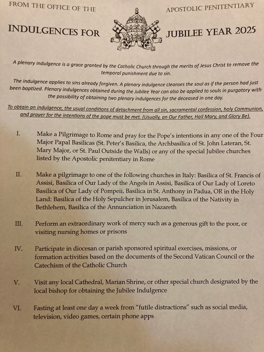Jubilee Year 2025 Indulgences