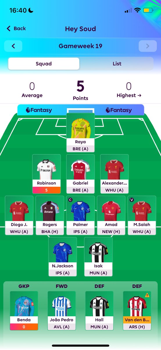 FPL_Lelouch's tweet photo. Team for GW19
©️: Palmer
🌍: 72k https://t.co/FTQZK90aWp