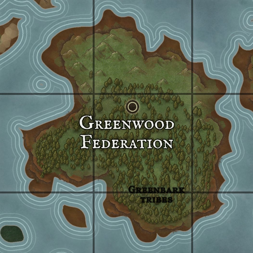 Monday LoreDay
The Greenwood Federation: Harmony Amidst the Trees

Nestled in sprawling forests, the Greenwood Federation is a sanctuary for nature and democracy. Its villages blend seamlessly with the environment, and its Council of Captains governs with the wisdom of ancient
