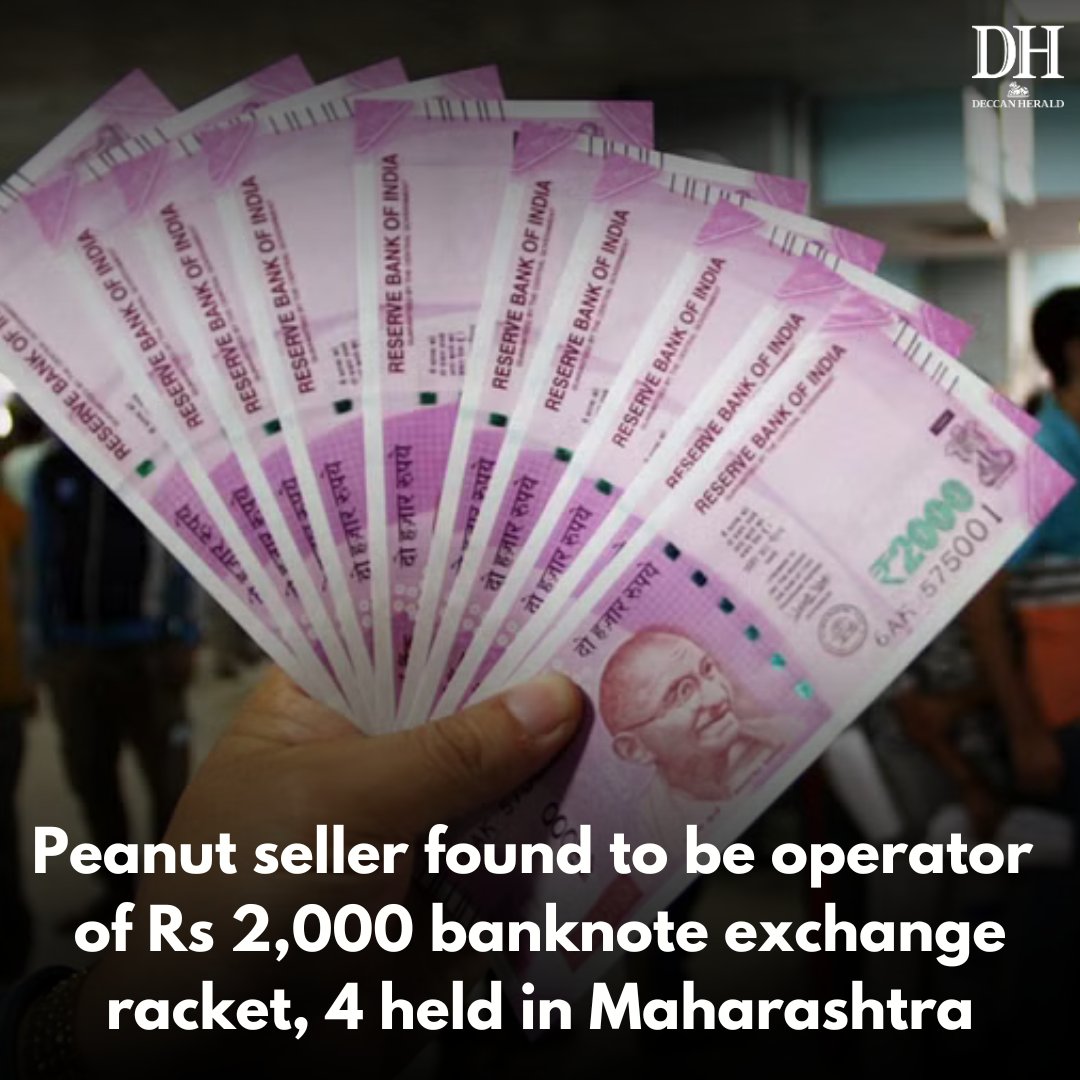 DeccanHerald's tweet image. #NagpurPolice #investigating a #racket involved in #converting the Rs 2,000 #denomination #banknotes on #commission, were #baffled when the trail stopped with a #peanutseller, leading to his arrest along with three others.

ow.ly/BBnu50UxIx9