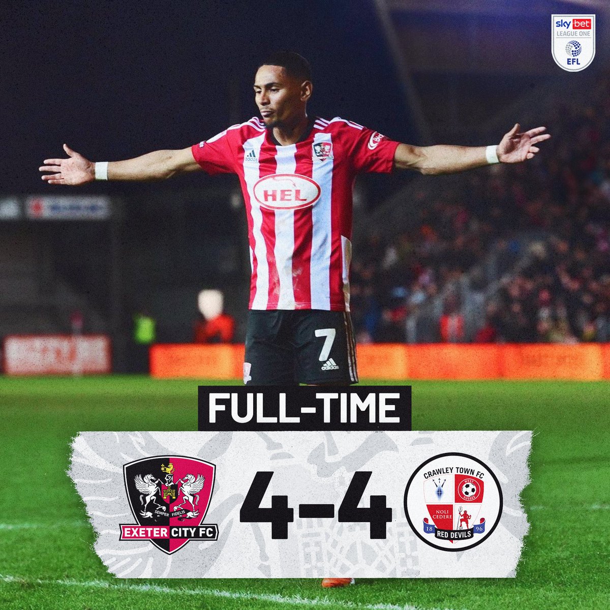 OfficialECFC's tweet image. ⏱️ FULL-TIME | City 4️⃣ @crawleytown 4️⃣

An unbelievable comeback from 4-1 down, to end 2024 with the unlikeliest of draws. We&apos;re off for a lie down...

#ECFC #SemperFidelis