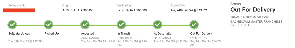 imebhimu's tweet photo. @DTDCIndia 

Here another example on your performance. Reached city on 26th Dec, Did not mind to deliver on 27th, Out for delivery on 28th, Today is 29th, not very sure if you deliver by 30, do you want 32nd or 42nd day of the month to complete? https://t.co/yeoYDHVKwt