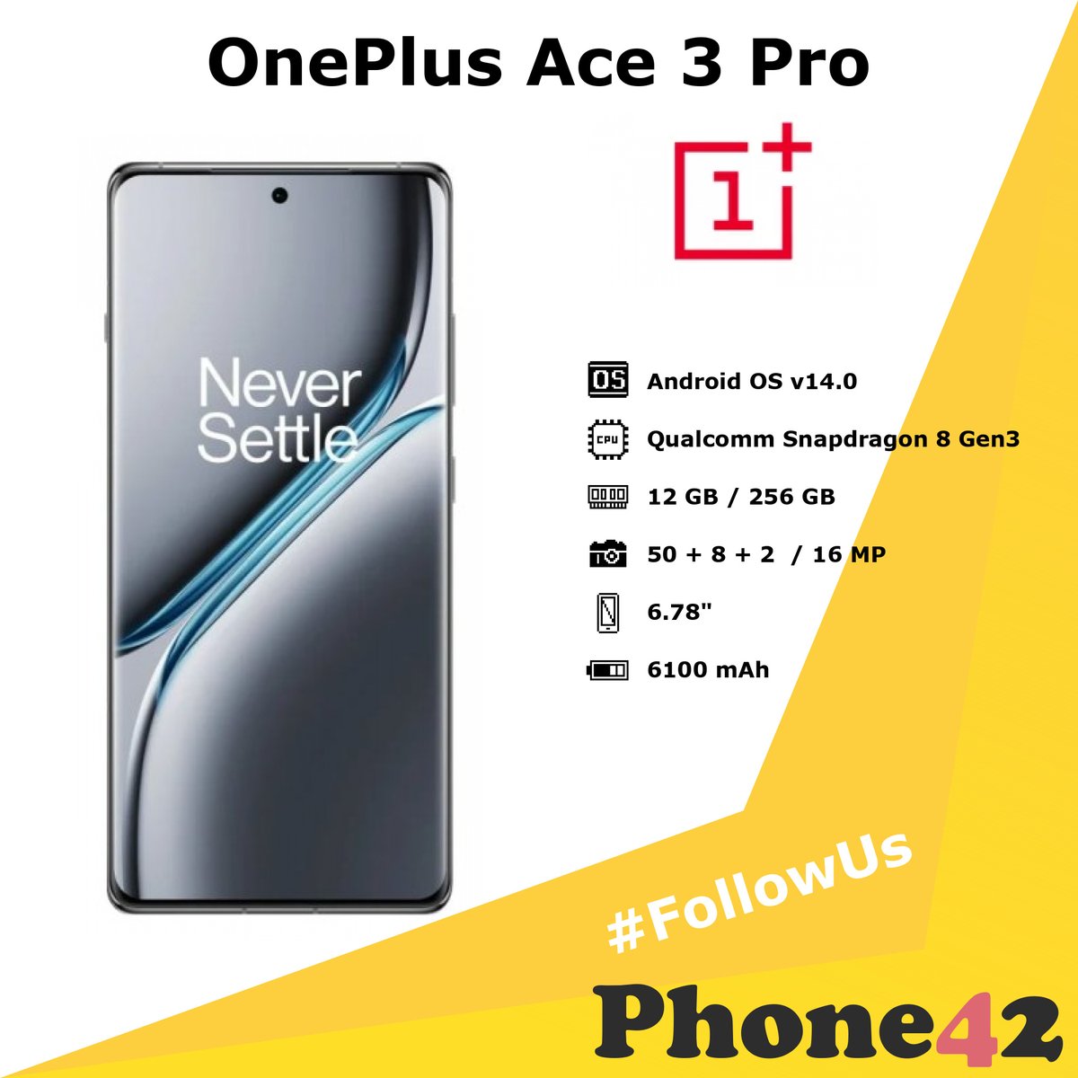 Phone42com's tweet image. 📱 OnePlus Ace 3 Pro Features, Specs and Performance

✅ Pros: bright screen
⛔️ Cons: no headphone jack

Want more info? Head to our website! 🌐

#Phone42 #OnePlus #OnePlusAce3Pro #SmartphoneReview #OnePlusPhotography #PhoneReviews #MobileBenchmarks

phone42.com/oneplus/ace-3-…