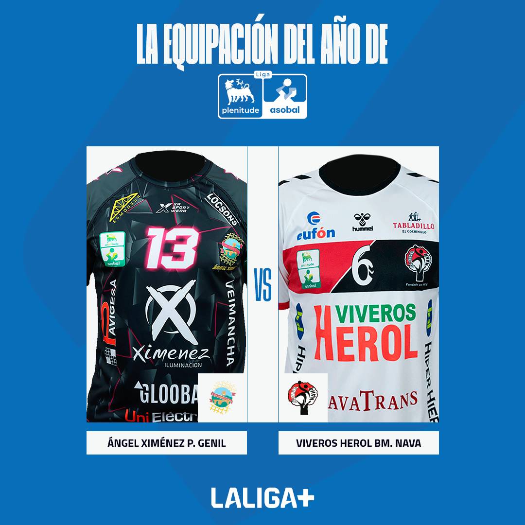 LALIGA+ (@laligaplus) on Twitter photo La 𝑪𝒂𝒎𝒊𝒔𝒆𝒕𝒂 𝒅𝒆 𝒍𝒂 𝒕𝒆𝒎𝒑𝒐𝒓𝒂𝒅𝒂 de <a href="/ASOBAL/">Liga Plenitude</a> 🎽
Última eliminatoria de cuartos de final⚔️
RT 🔄 <a href="/AngelXimenezBM/">BM Ángel Ximénez Puente Genil</a>
MG❤️ <a href="/BalonmanoNava/">Club Balonmano Nava 🤾🇮🇩</a>
👇VOTA por tu favorita 👇 La 𝑪𝒂𝒎𝒊𝒔𝒆𝒕𝒂 𝒅𝒆 𝒍𝒂 𝒕𝒆𝒎𝒑𝒐𝒓𝒂𝒅𝒂 de <a href="/ASOBAL/">Liga Plenitude</a> 🎽
Última eliminatoria de cuartos de final⚔️
RT 🔄 <a href="/AngelXimenezBM/">BM Ángel Ximénez Puente Genil</a>
MG❤️ <a href="/BalonmanoNava/">Club Balonmano Nava 🤾🇮🇩</a>
👇VOTA por tu favorita 👇