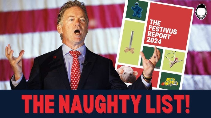 🇺🇸RAND PAUL’S FESTIVUS REPORT: $1 TRILLION IN TAXPAYER WASTE

This year’s “naughty” government spending includes:

• $10 billion to keep EMPTY BUILDINGS “functional.”

• $12 million for a PICKLEBALL COMPLEX in Vegas.

• $419,470 to find out if LONELY RATS LOVE COCAINE.

•
