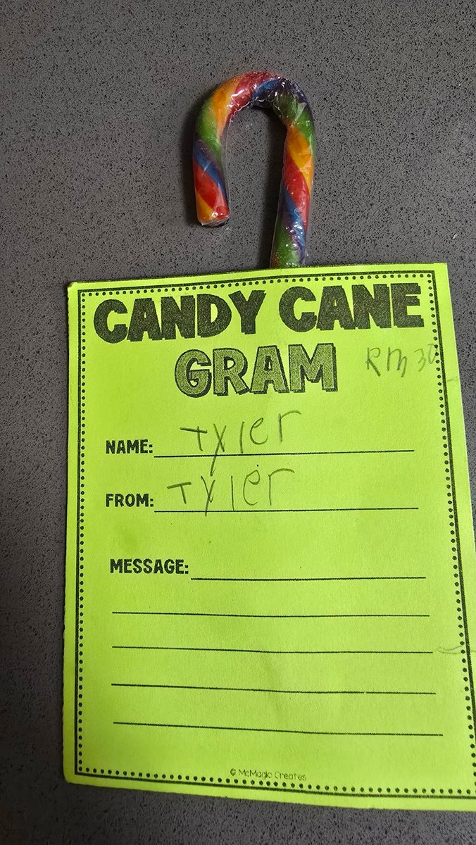 Lasercorn (@lasercorn) on Twitter photo They told my son that he could send a candy gram to anyone in the school. Well played, kiddo. They told my son that he could send a candy gram to anyone in the school. Well played, kiddo.