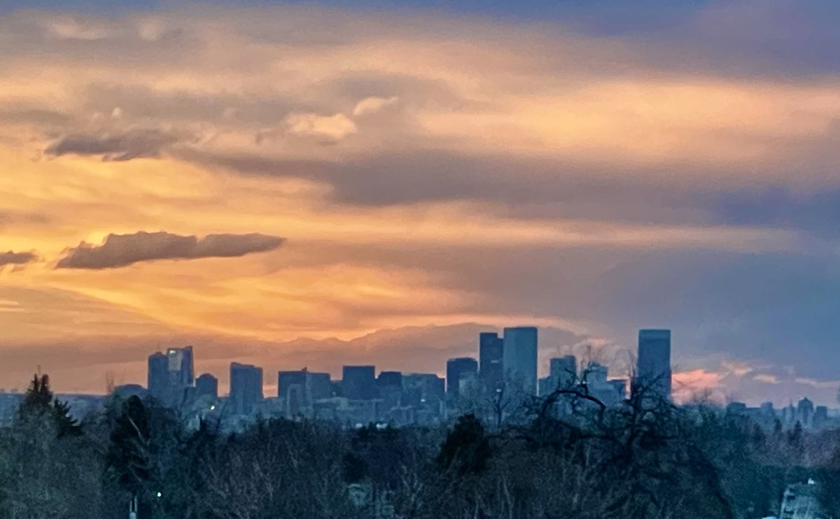 Beautiful sunset clouds over Denver last night. Taken on an iPhone looking north from Swedish. Hopefully a good omen!!!