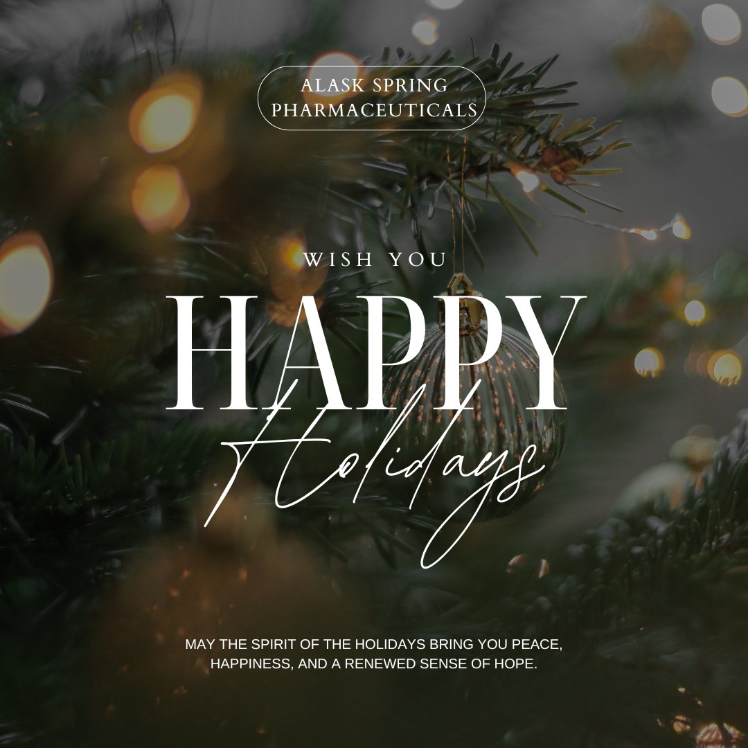 AS_Pharma01's tweet photo. As the year comes to a close, we want to take a moment to thank you—our valued customers, partners, and community—for your trust and support. 
From all of us at Alaska Spring Pharmaceuticals, we wish you and your family a safe, healthy, and magical holiday season. https://t.co/OUAdJvVBUO