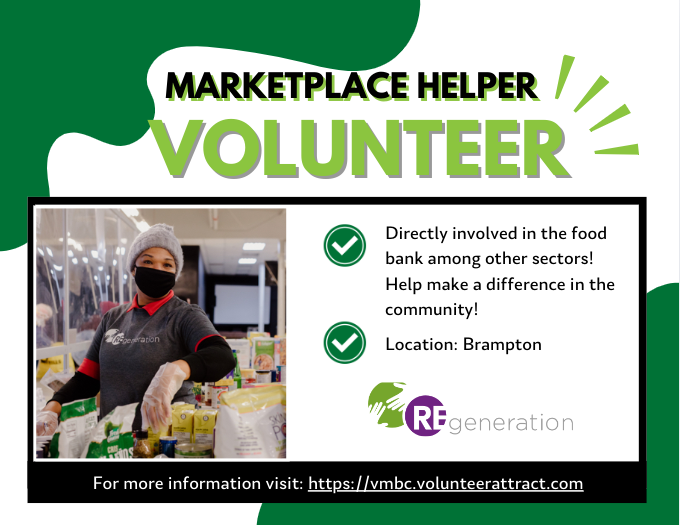 Do you like working with food!? Help out as a marketplace volunteer to be involved with the food bank to help your community! 

Link- vmbc.volunteerattract.com/report.php?Lis…
