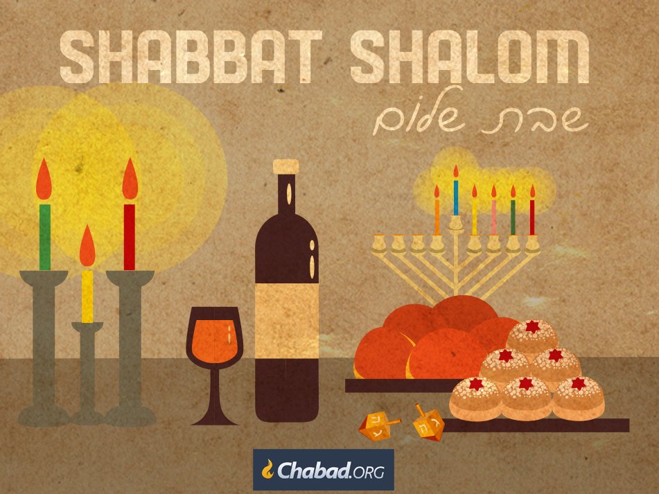 Happy Chanukah and Shabbat Shalom!
Make sure to light the menorah before lighting shabbat candles.

For local candle-lighting times: chabad.org/candles

To learn more about chanukah: chabad.org/chanukah