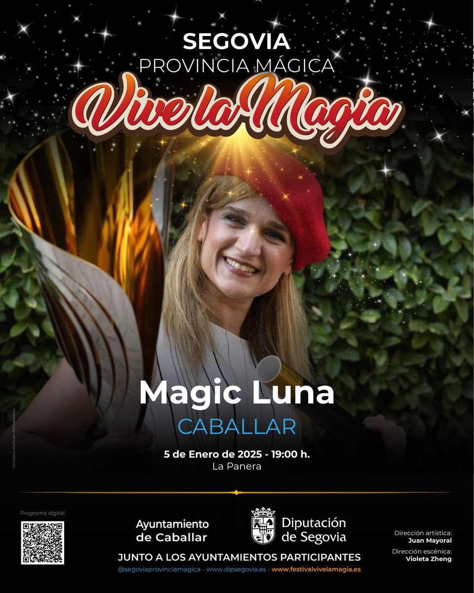 ¡Pondremos luz y color en #Caballar con el show "Ilusionista" de #MagicLuna!🌈✨

Un espectáculo familiar lleno de ternura, delicadeza, dulzura y, sobre todo, magia con un sabor especial.
¡Te esperamos! 🤗

<a href="/LeonViveLaMagia/">León Vive La Magia</a> <a href="/DipuSG/">Diputación de Segovia</a>