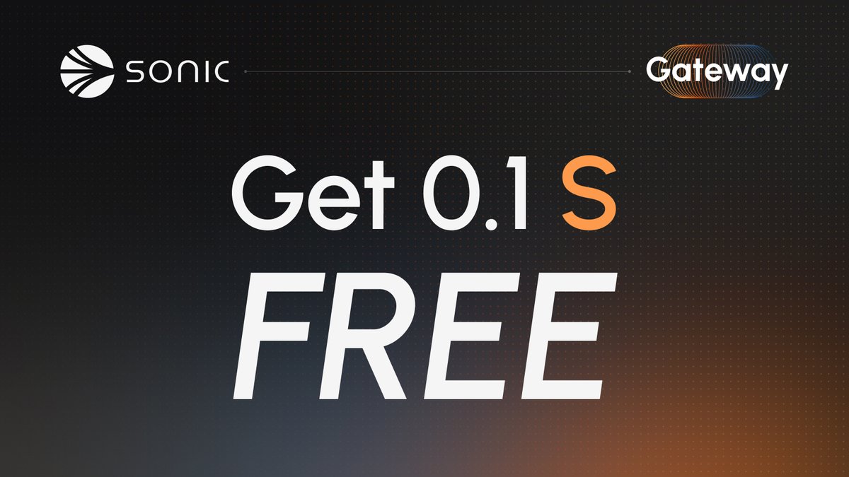 Get 0.1 $S for free when bridging to Sonic through the Gateway.

🪙 Bridge at least 1 USDC or 1 FTM
💳 Your address must be fresh on Sonic

You no longer need to worry about gas on Sonic when bridging to the chain!

🔗 gateway.soniclabs.com