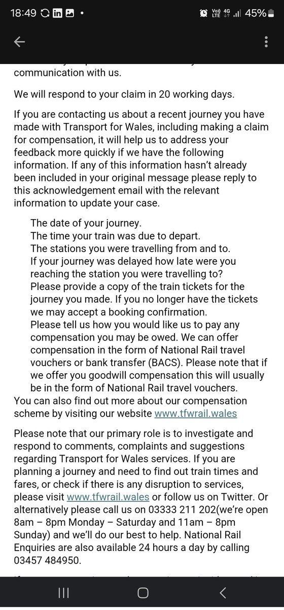Its_Bobbins's tweet photo. @tfwrail Really helpful.

20 working days! https://t.co/hoVPi3kqTT