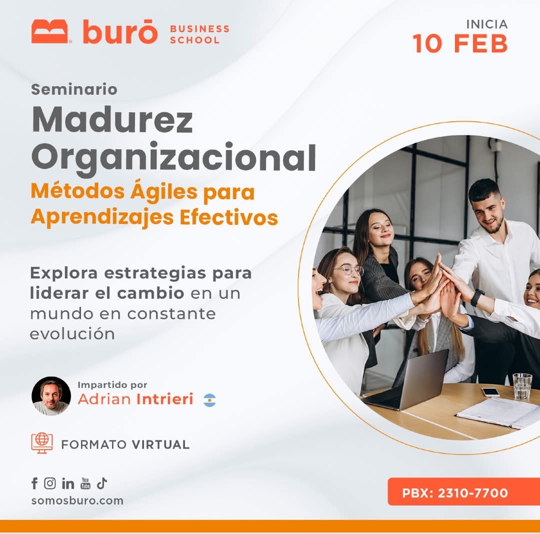 Impulsa la evolución de tu organización.
Descubre cómo aplicar métodos ágiles y estrategias efectivas para liderar el cambio en un entorno dinámico.

Inicio: 10 de febrero
Modalidad: VirtualSeminario:Madurez Organizacional

Inscríbete y prepárate