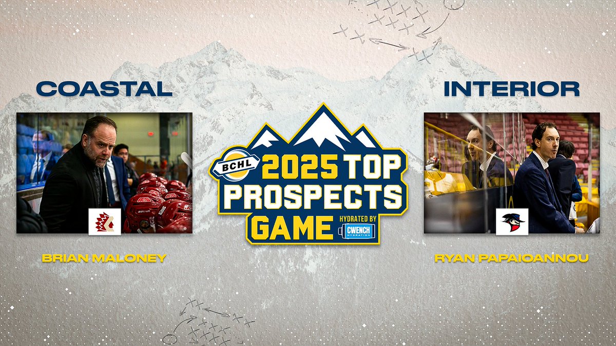 Bench bosses have been named for the 2025 Top Prospects Game, hydrated by <a href="/CwenchHydration/">CWENCH Hydration</a>!

Chilliwack's Brian Maloney will man the Team Coastal bench, while Brooks' Ryan Papaioannou will be in charge of Team Interior.

DETAILS: bchl.ca/chiefs-maloney…
