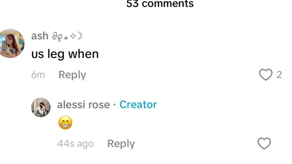 concertleaks's tweet photo. Alessi Rose teases a US tour in a new TikTok comment! https://t.co/bMZ9upxOWL