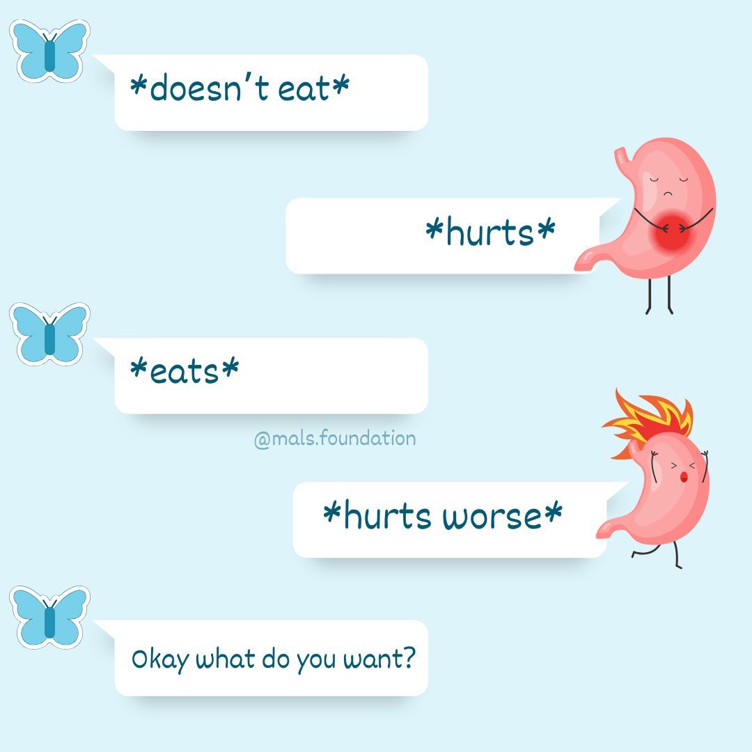 mals_foundation's tweet photo. Trying to decide whether or not you risk eating can be a tough decision for MALS patients  Not knowing if food will trigger a major pain episode can make food a daunting enemy. https://t.co/TyJYtkEbRC