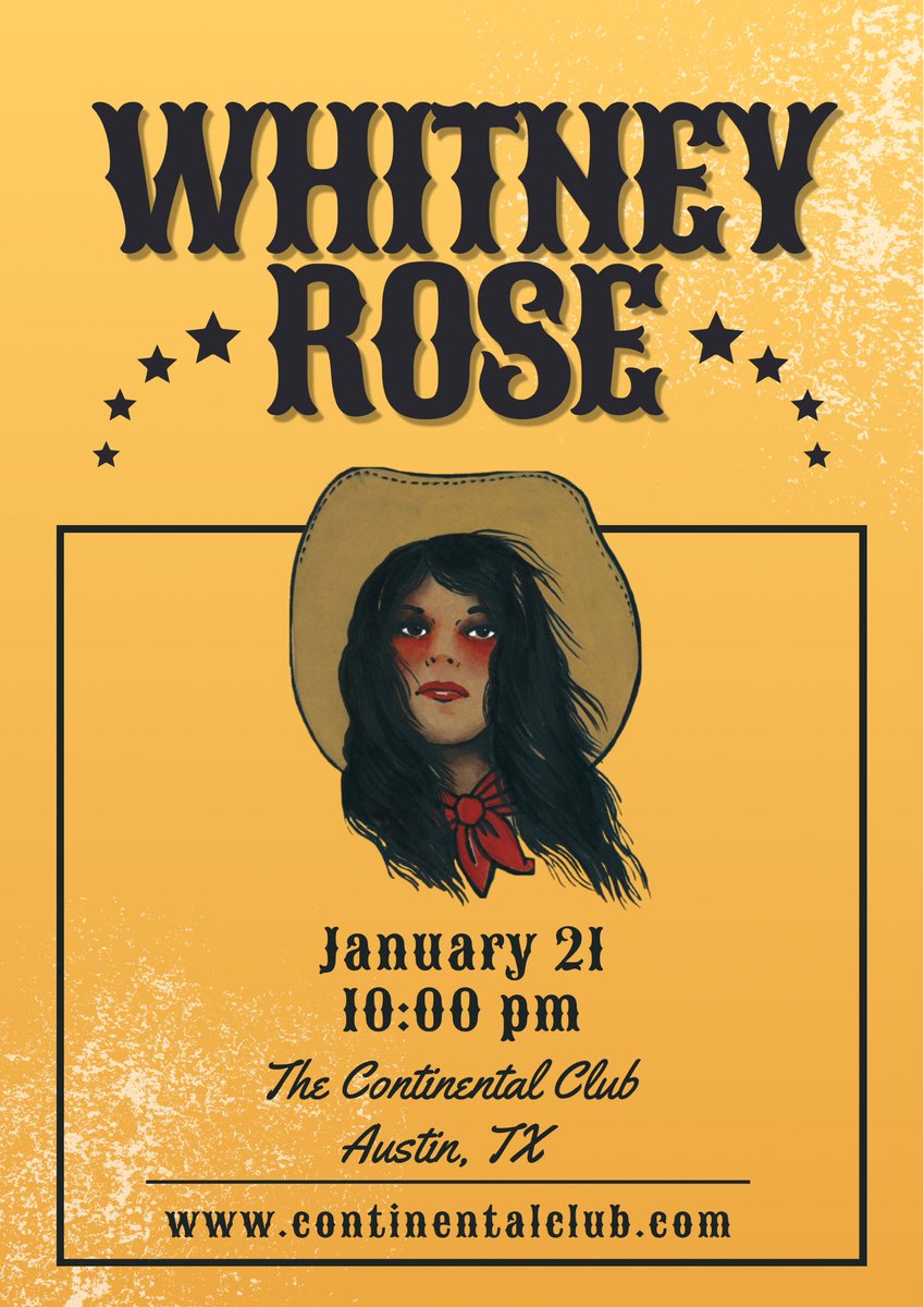 AUSTIN, TX 
JANUARY 21 
Continental Club!