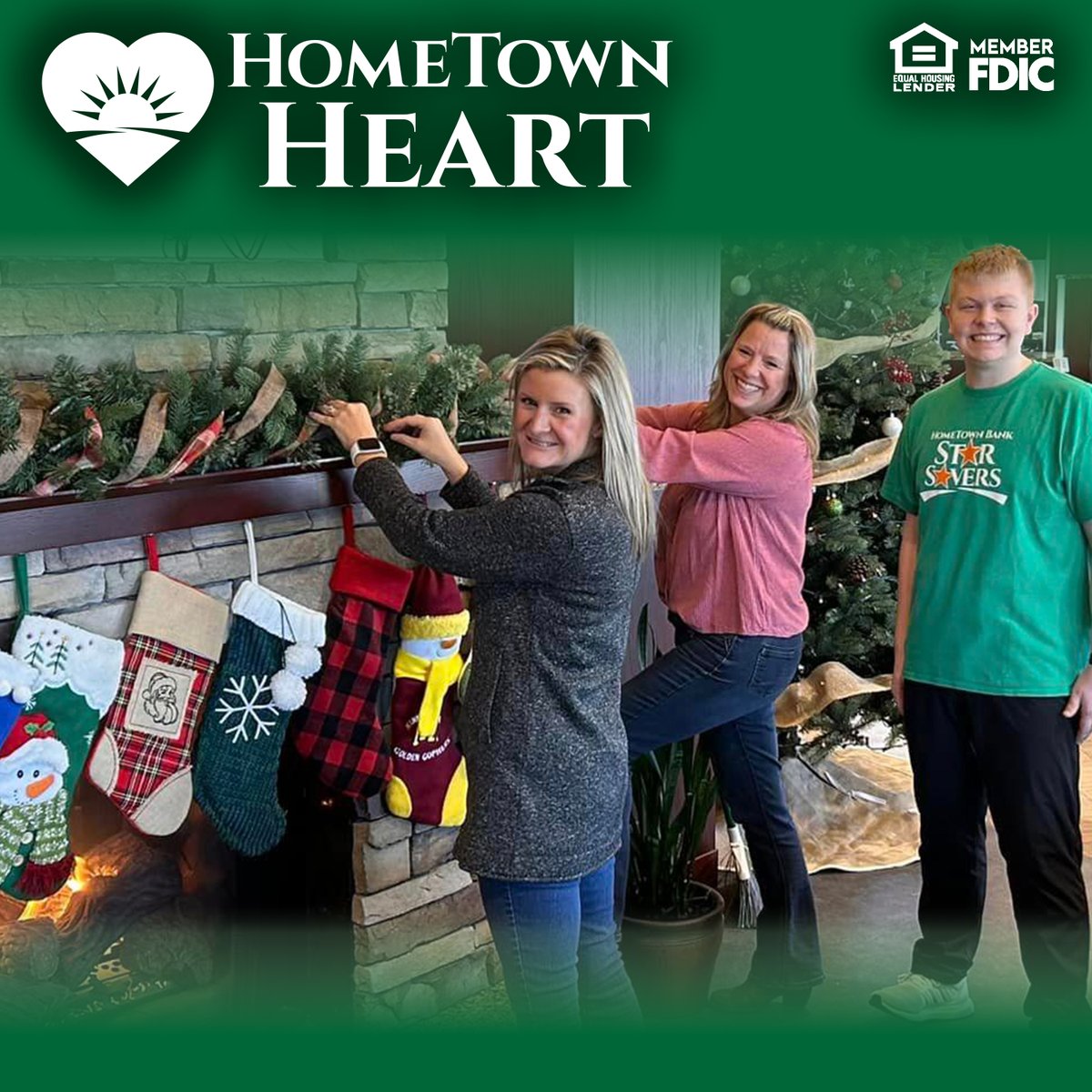 HomeTownBankMN's tweet photo. This holiday season, we're proud to support local charities that make a difference in our community. Join us in spreading joy and lending a helping hand to those in need. With you, beside you, and for you – HomeTown Bank is making a difference. 💚

#BankLocal #CommunityBanking https://t.co/MB9DoQgxeL