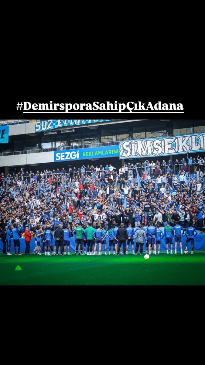 Bu şehir bizim bu memleket bizim bu sevda bizim başka demirspor yok ayağa kalkın. Söz Sizde!

#DemirsporaSahipÇıkAdana

<a href="/ZeydanKaralar01/">Zeydan Karalar</a> 

<a href="/jsarieroglu/">Jülide Sarıeroğlu 🇹🇷</a>
 <a href="/omerrcelik/">Ömer Çelik</a> 
<a href="/zekikivanc/">Zeki KIVANÇ</a>
 <a href="/ErdemogluTR/">Erdemoğlu Holding</a>
<a href="/i_Erdemoglu/">İbrahim Erdemoğlu</a>